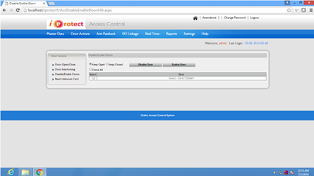 iProtect Door Actions Module Masters Update Door Enable / Disable